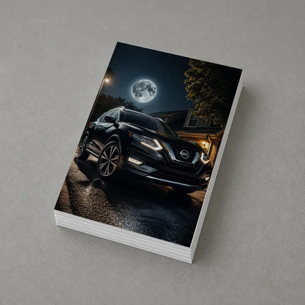 Nissan Rogue Black SUV Moonlit Night – Postcards