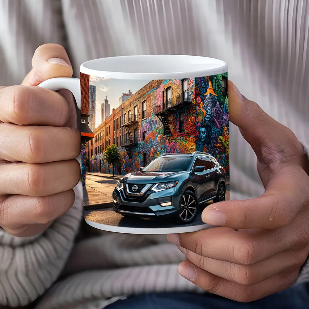 Nissan Rogue SUV Urban Graffiti Street Scene – Mugs