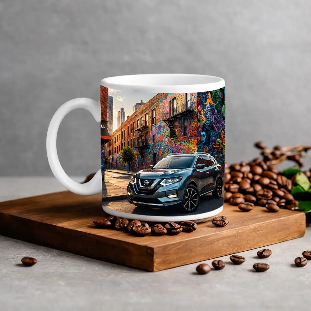 Nissan Rogue SUV Urban Graffiti Street Scene – Mugs