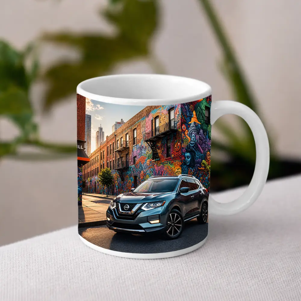 Nissan Rogue SUV Urban Graffiti Street Scene – Mugs