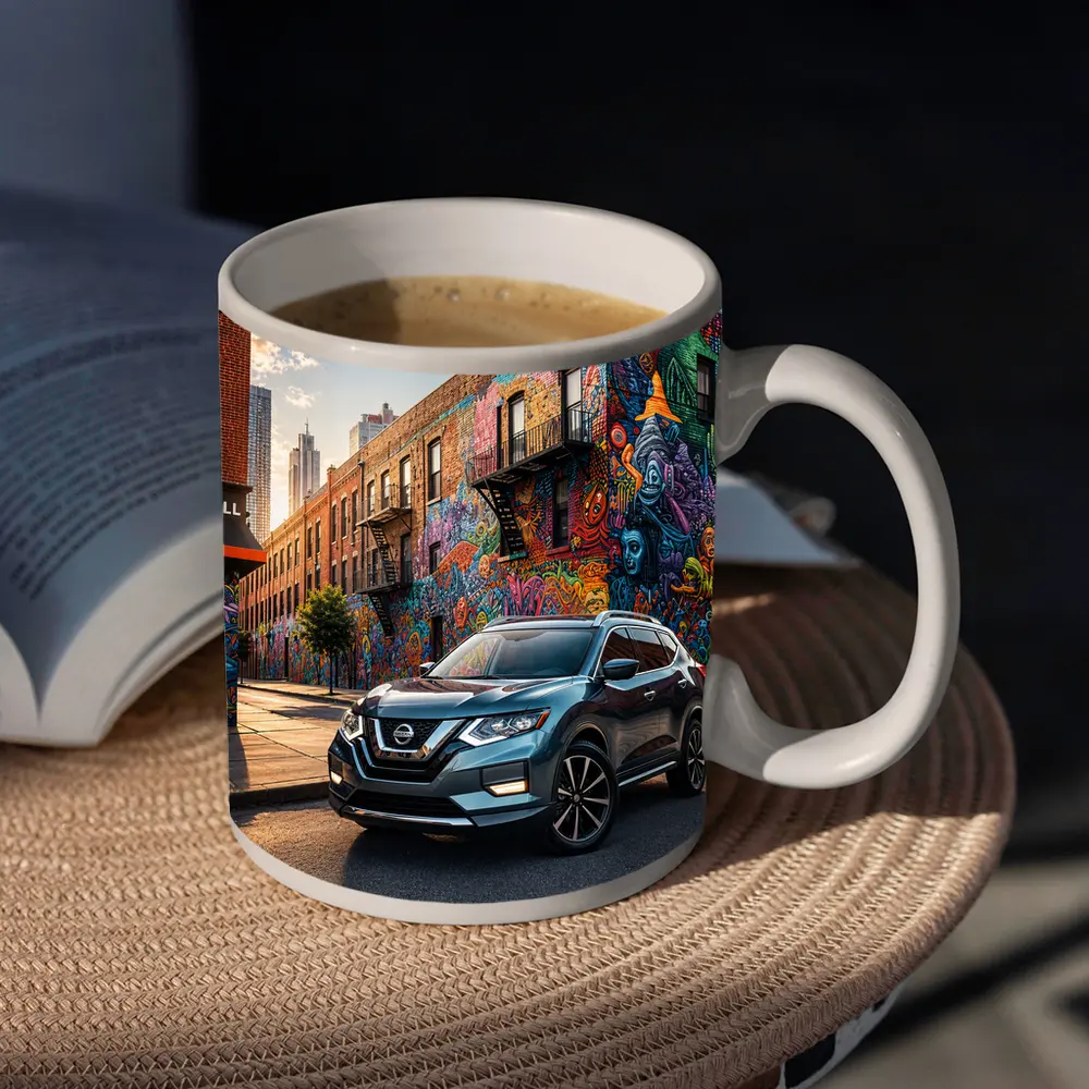 Nissan Rogue SUV Urban Graffiti Street Scene – Mugs