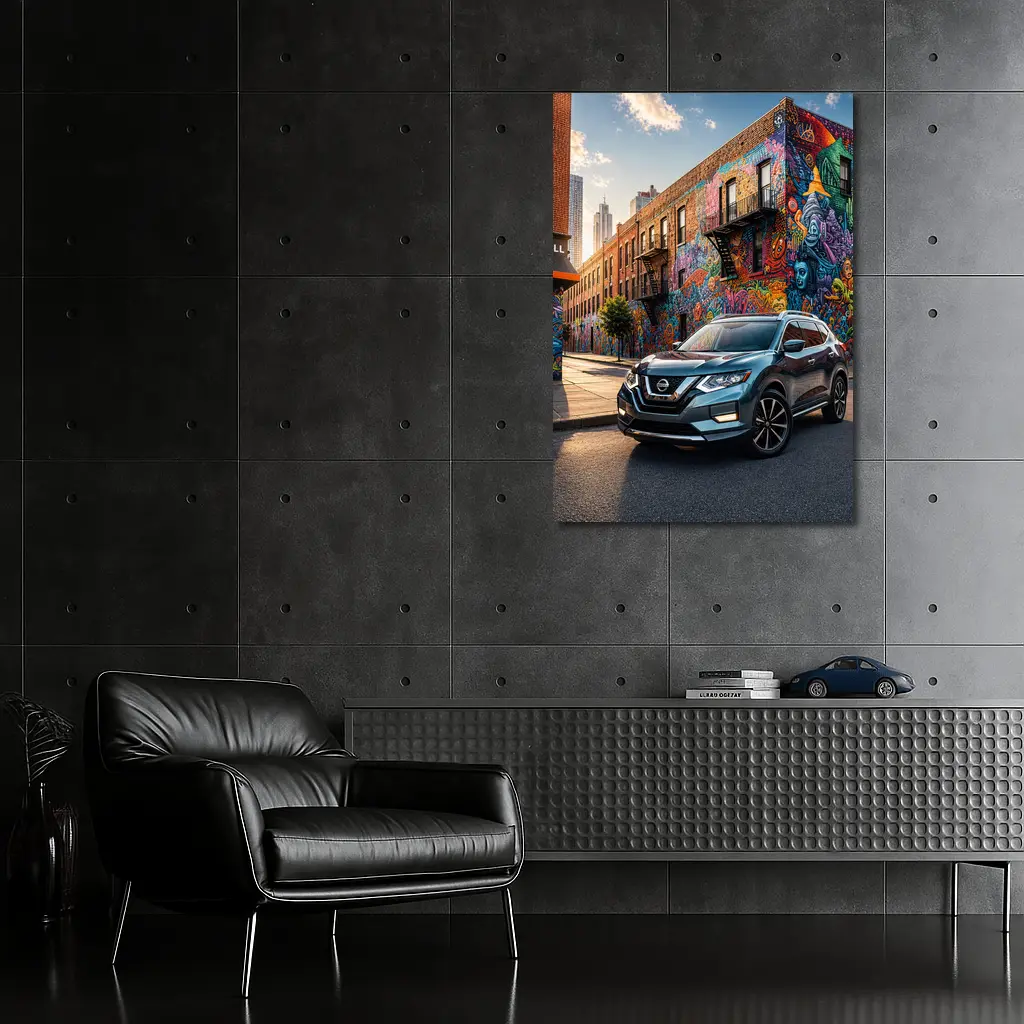 Nissan Rogue SUV Urban Graffiti Street Scene – Wall Art
