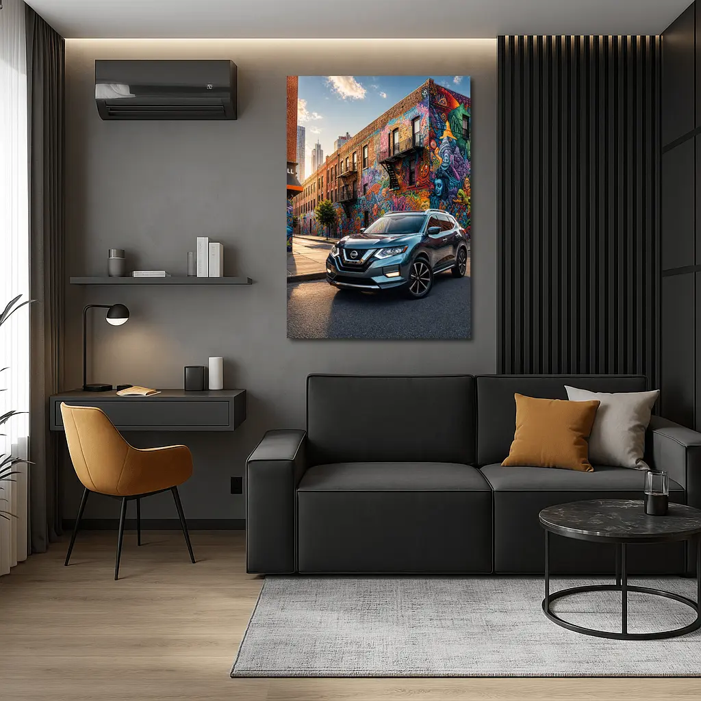 Nissan Rogue SUV Urban Graffiti Street Scene – Wall Art
