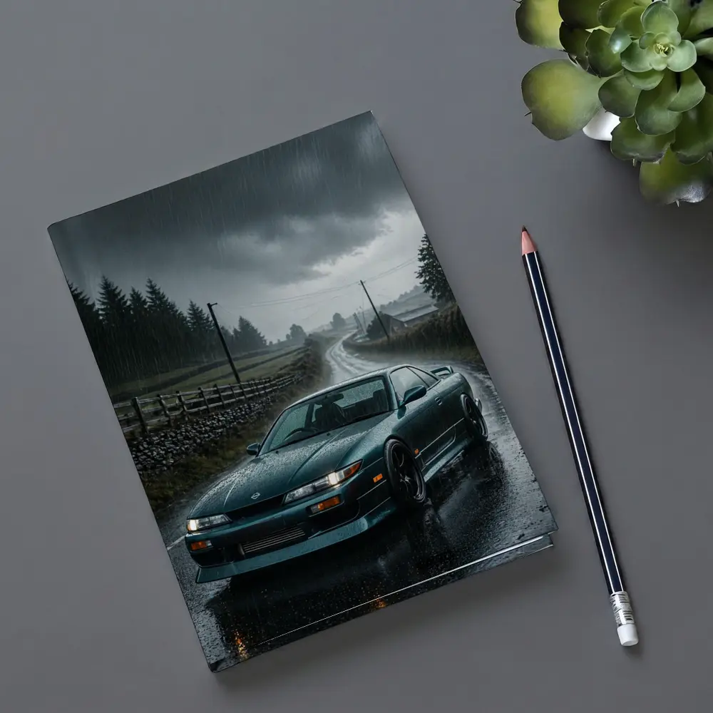 Nissan Silvia S13 Rainy Country Road – Notebooks