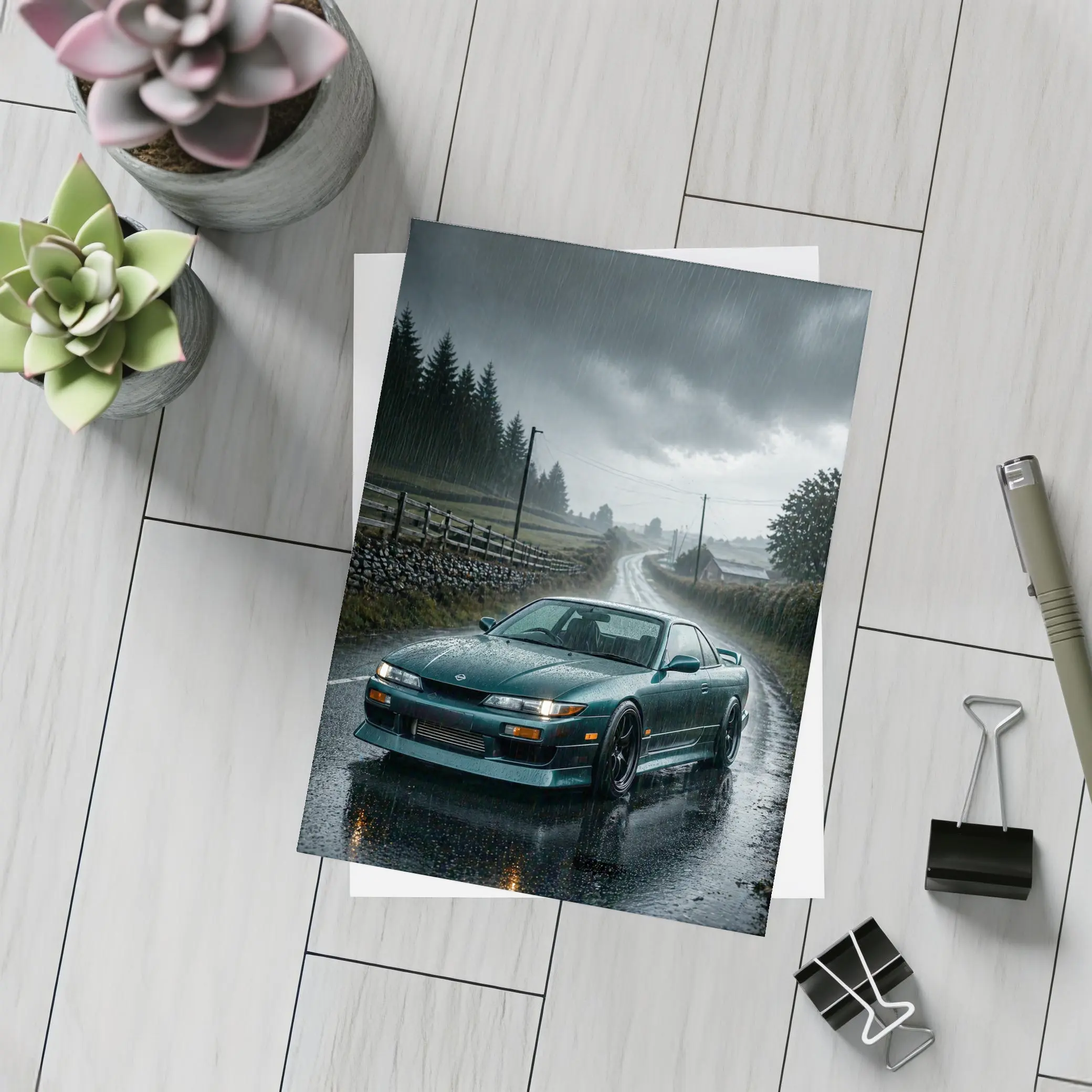 Nissan Silvia S13 Rainy Country Road – Postcards