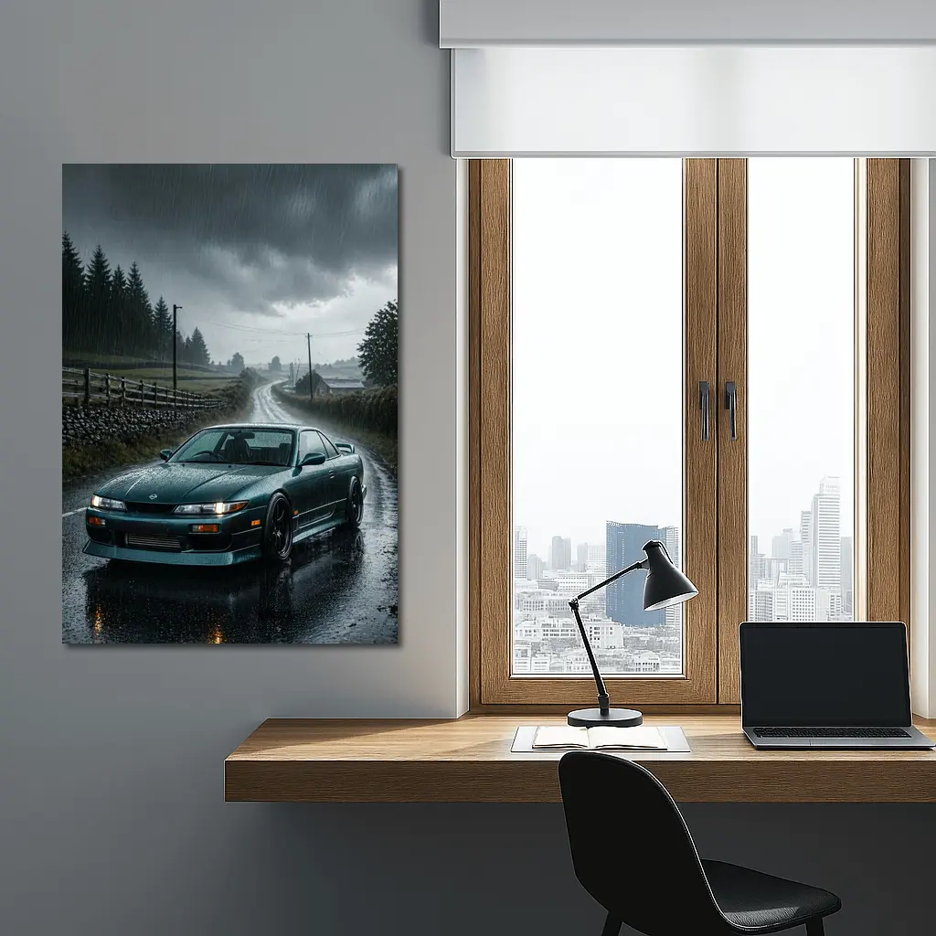 Nissan Silvia S13 Rainy Country Road – Wall Art