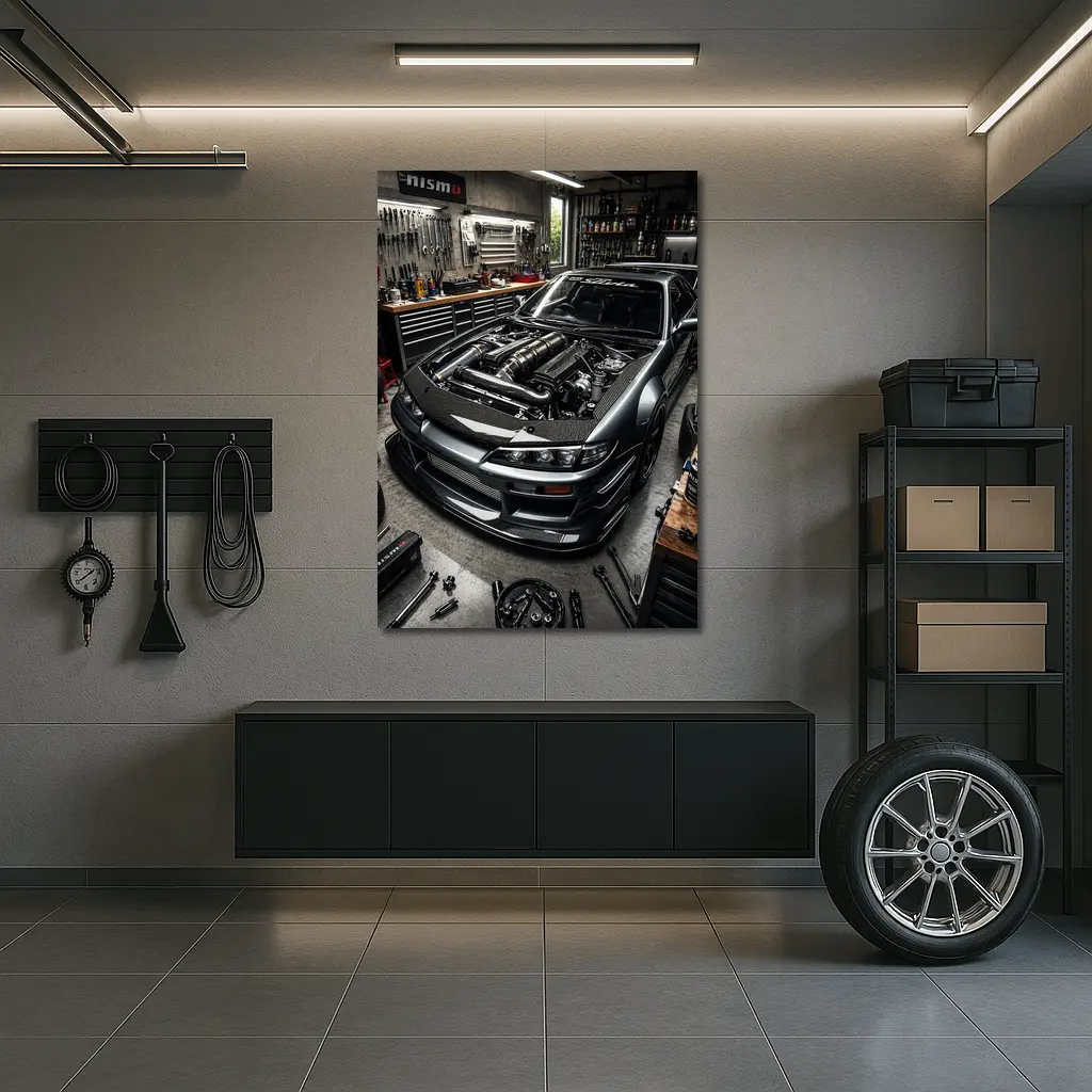 Nissan Silvia S14 Open Hood Garage Build – Wall Art