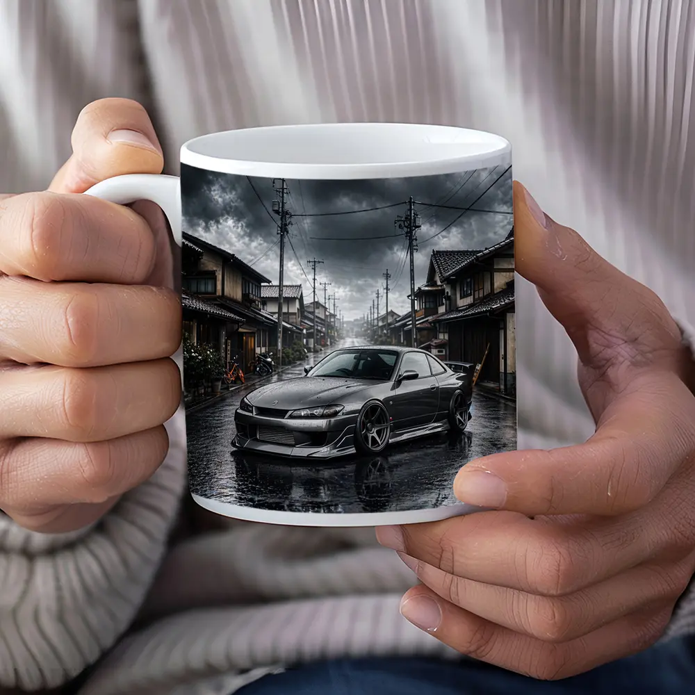 Nissan Silvia S15 Rainy Japanese Street – Mugs