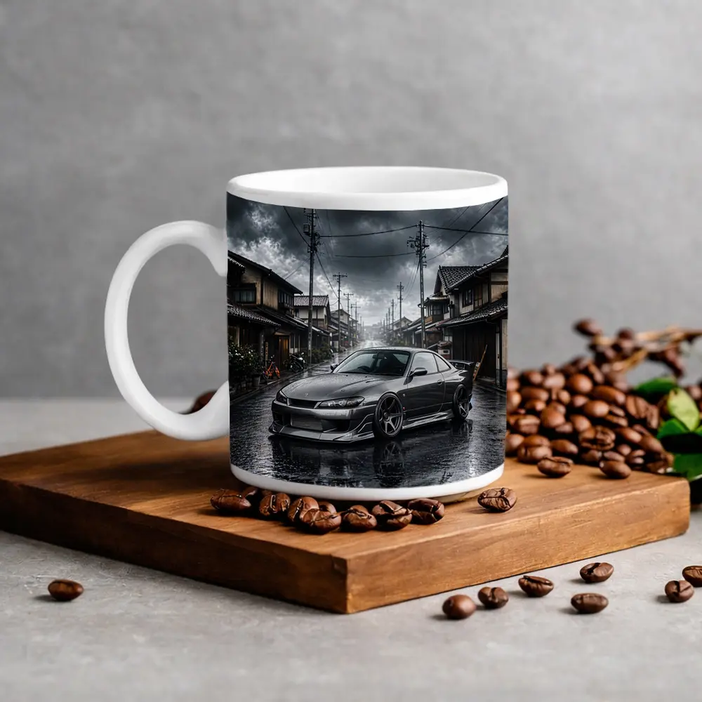 Nissan Silvia S15 Rainy Japanese Street – Mugs