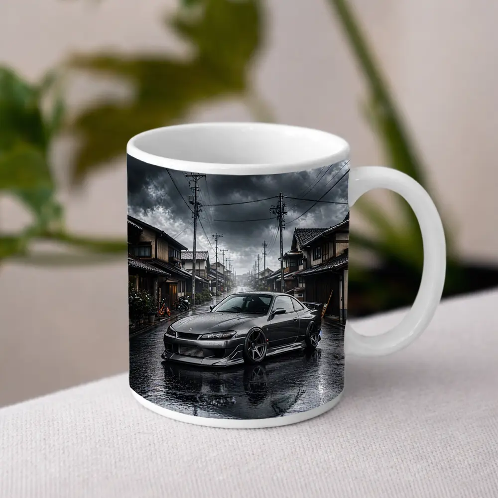 Nissan Silvia S15 Rainy Japanese Street – Mugs