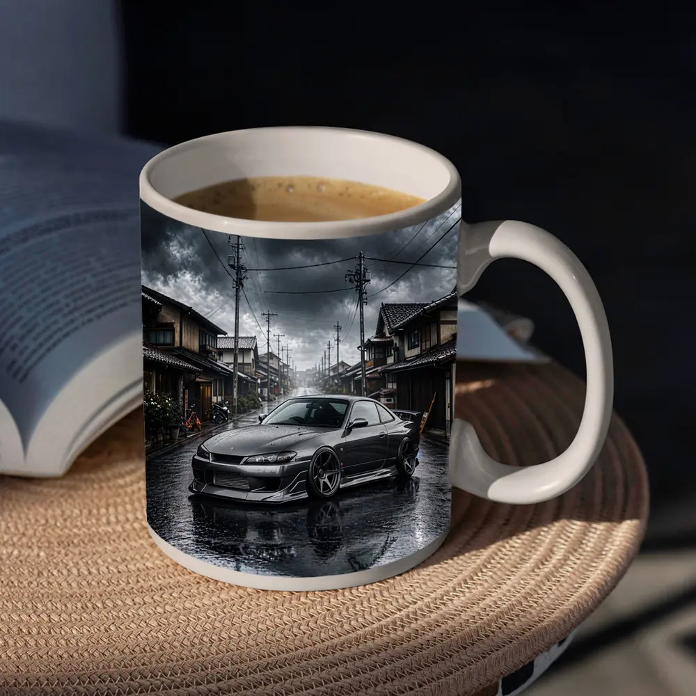 Nissan Silvia S15 Rainy Japanese Street – Mugs