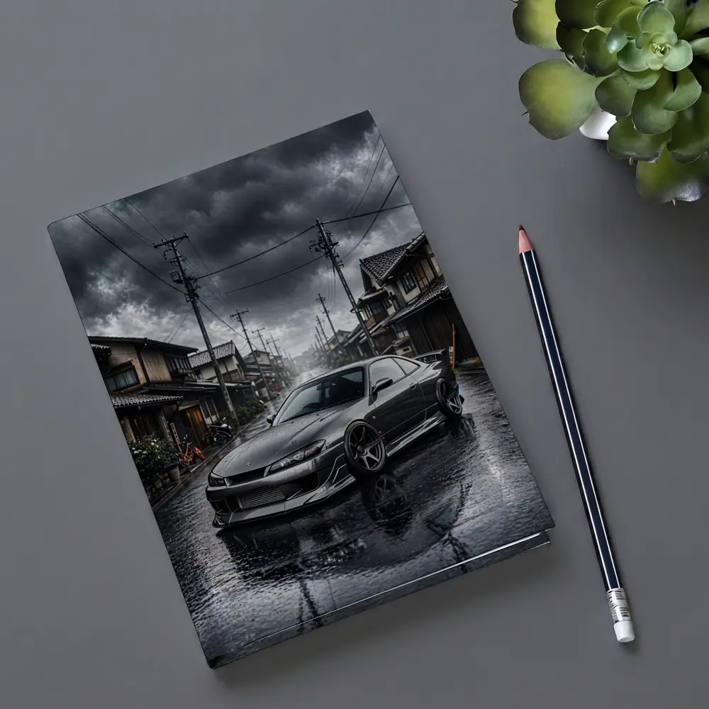 Nissan Silvia S15 Rainy Japanese Street – Notebooks