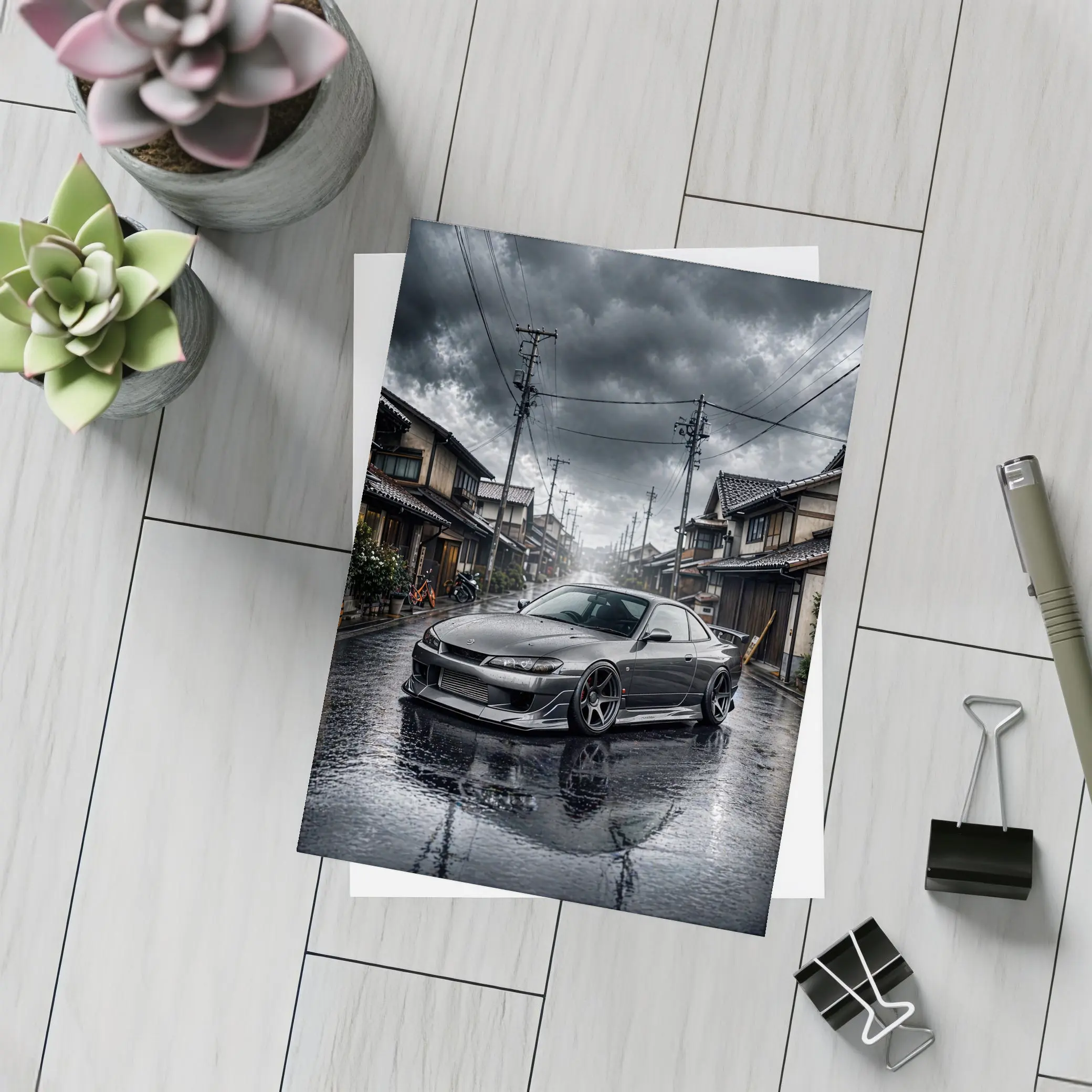 Nissan Silvia S15 Rainy Japanese Street – Postcards