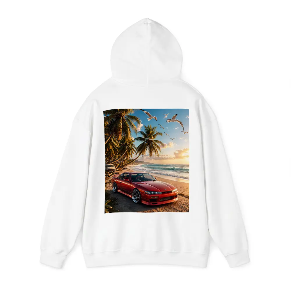 Nissan Silvia Red Sports Car Beach Sunset – Hoodies