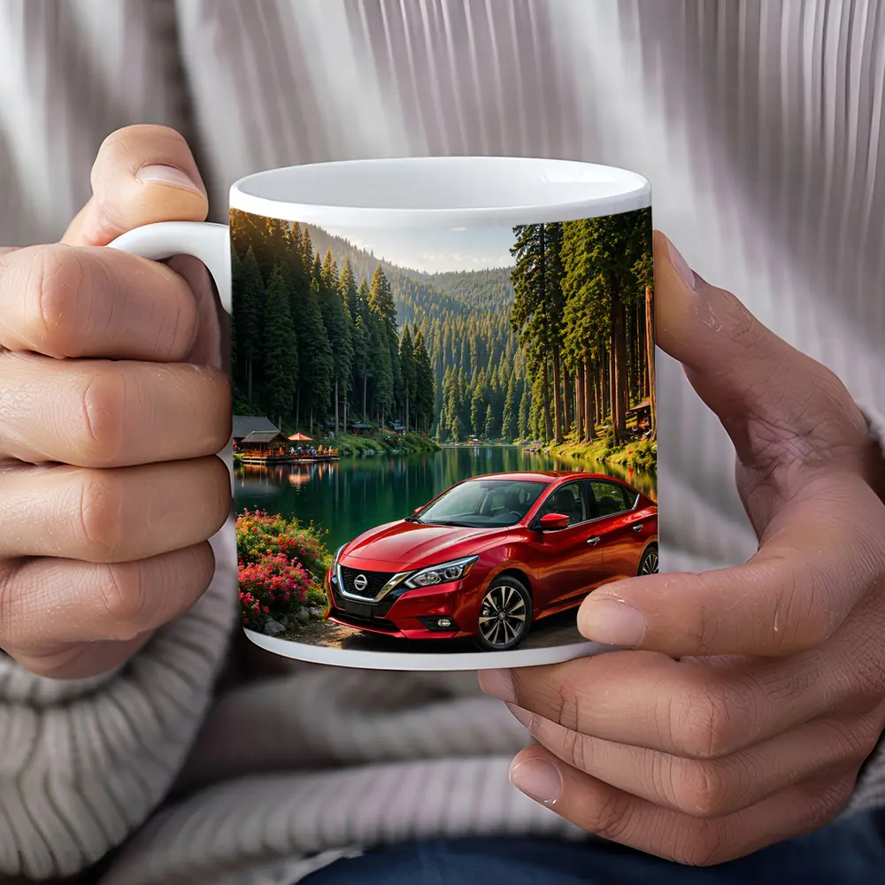 Nissan Sentra Red Sedan By Forest Lake – Mugs