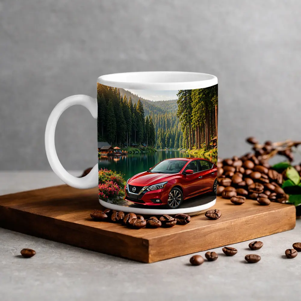 Nissan Sentra Red Sedan By Forest Lake – Mugs