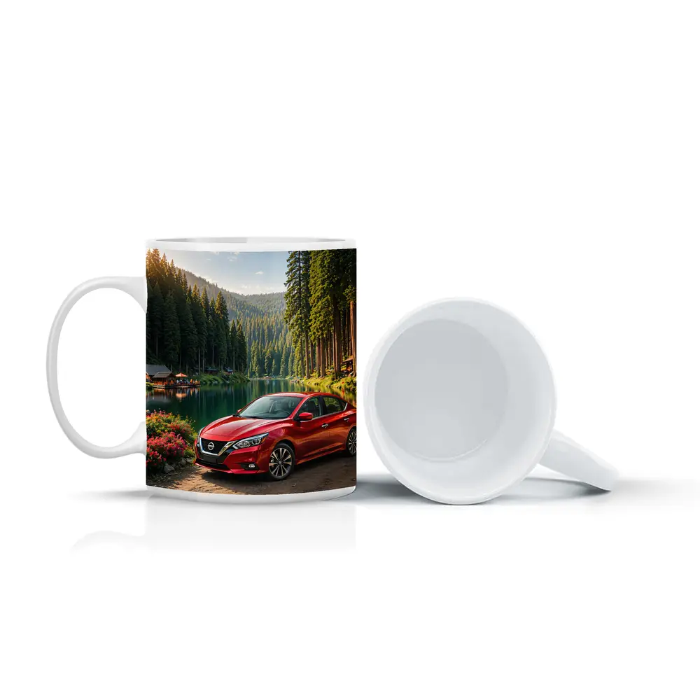 Nissan Sentra Red Sedan By Forest Lake – Mugs