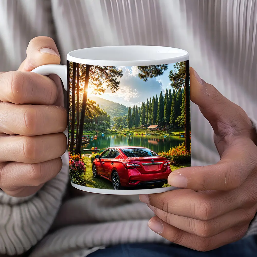 Nissan Sentra Red Sedan by Forest Lake – Mugs