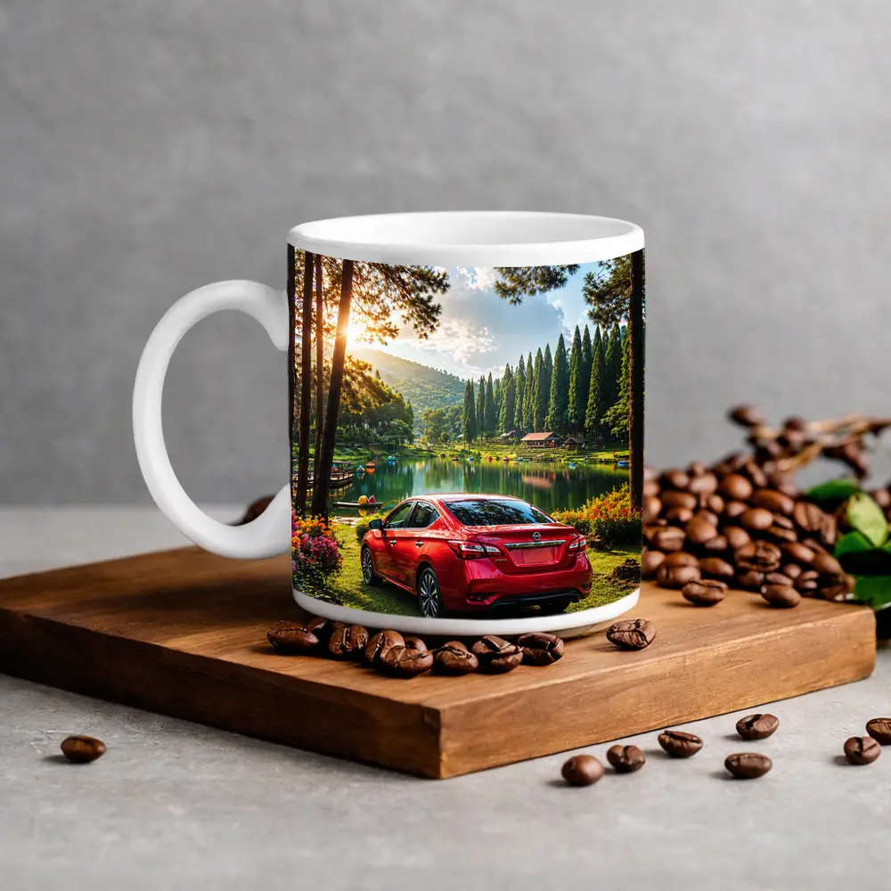Nissan Sentra Red Sedan by Forest Lake – Mugs