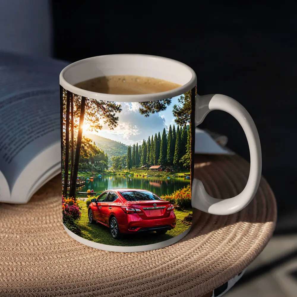 Nissan Sentra Red Sedan by Forest Lake – Mugs