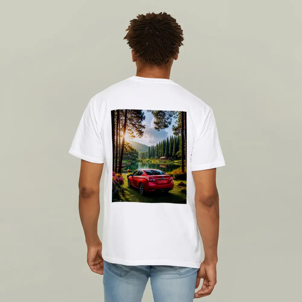 Nissan Sentra Red Sedan by Forest Lake – T-Shirts