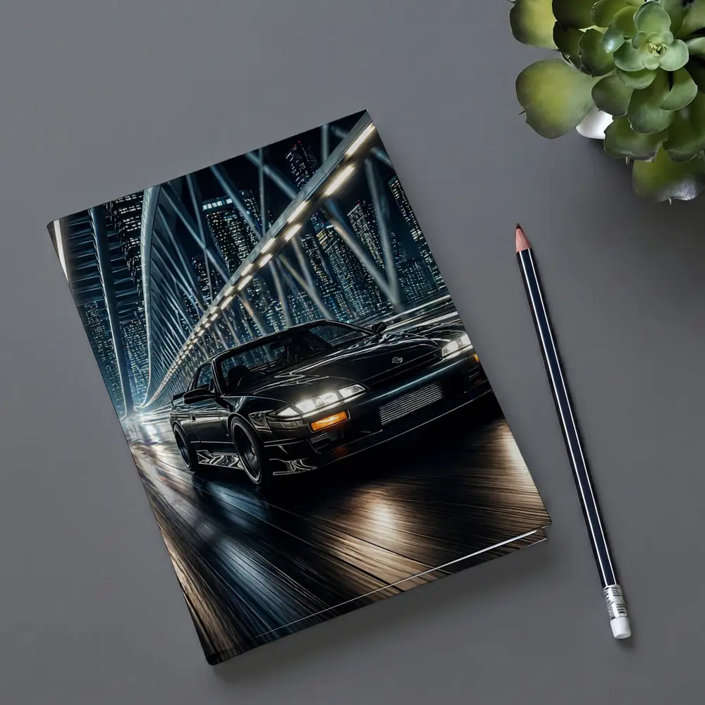 Nissan Silvia Black Night City Bridge – Notebooks
