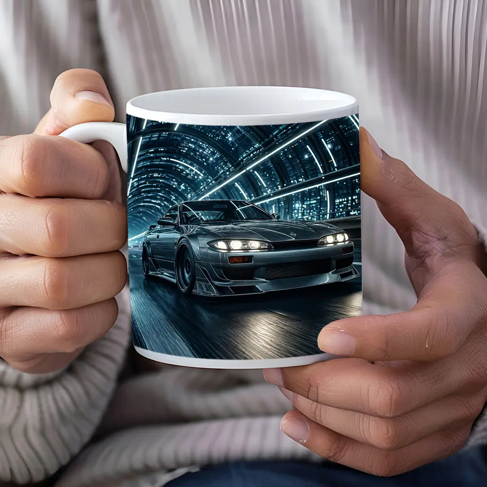 Nissan Silvia Night Tunnel Neon Drive – Mugs