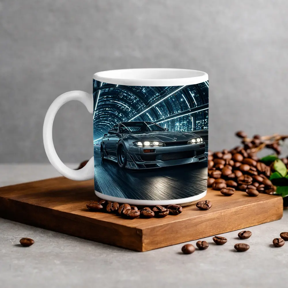 Nissan Silvia Night Tunnel Neon Drive – Mugs