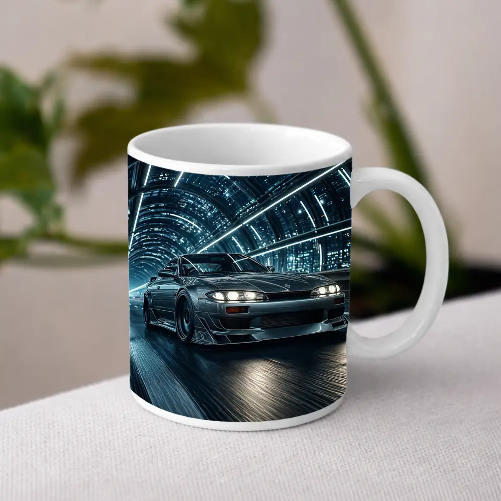 Nissan Silvia Night Tunnel Neon Drive – Mugs