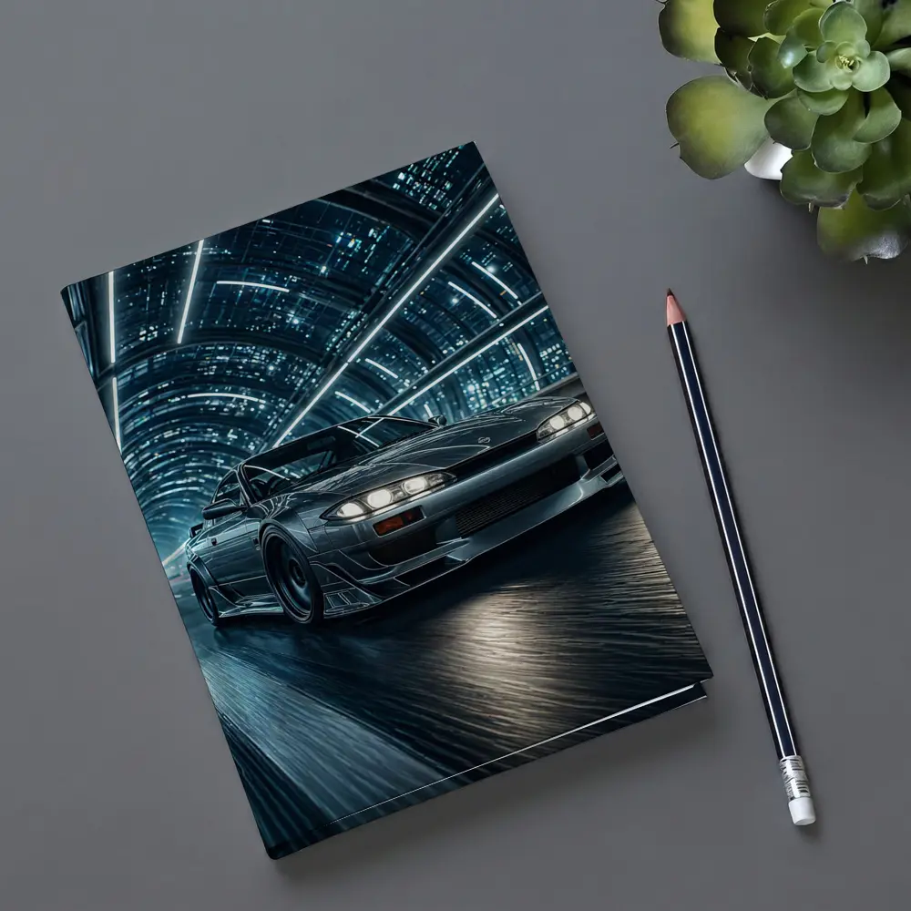 Nissan Silvia Night Tunnel Neon Drive – Notebooks