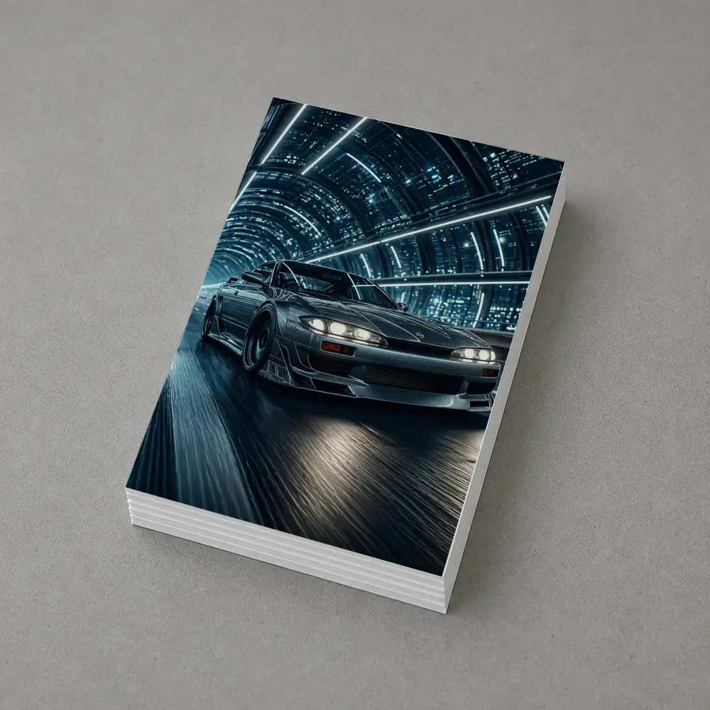 Nissan Silvia Night Tunnel Neon Drive – Postcards