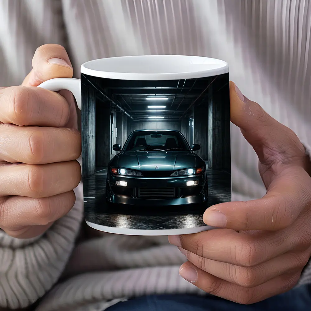 Nissan Silvia Dark Parking Garage Front View – Mugs