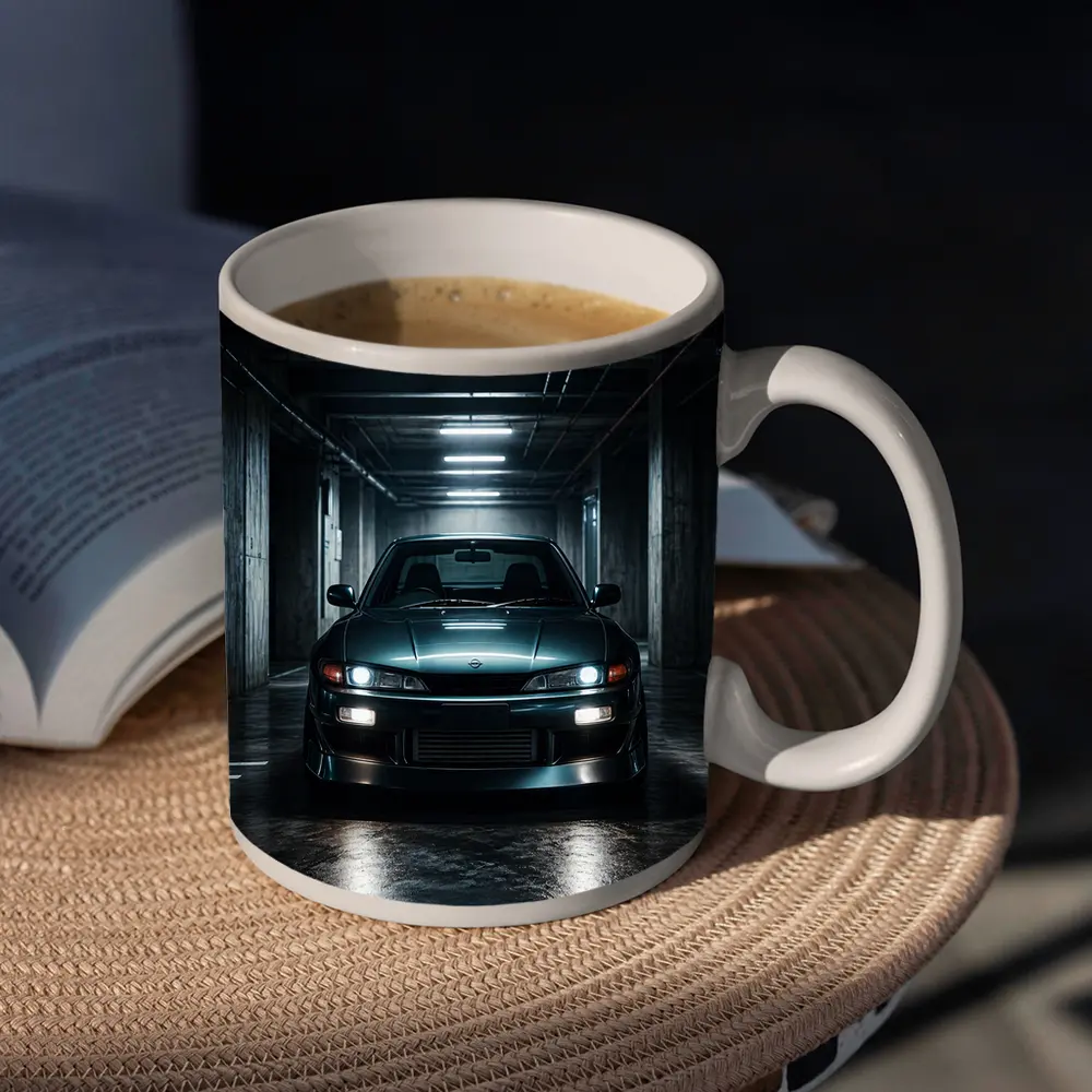 Nissan Silvia Dark Parking Garage Front View – Mugs