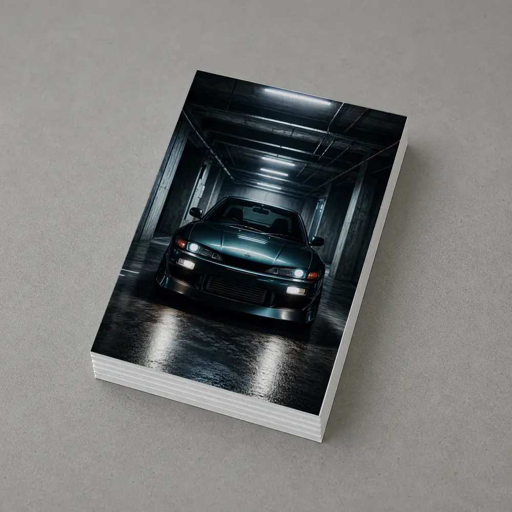 Nissan Silvia Dark Parking Garage Front View – Postcards