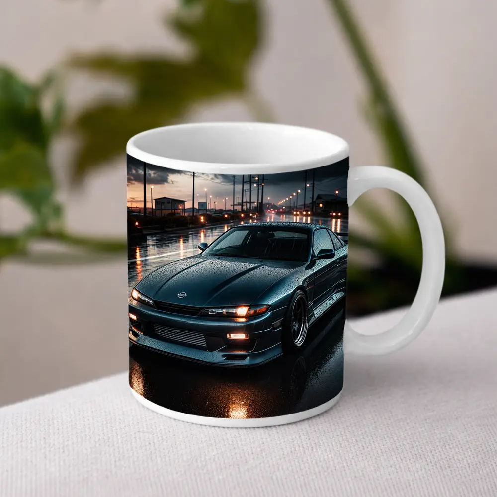 Nissan Silvia S13 Wet Street Night – Mugs
