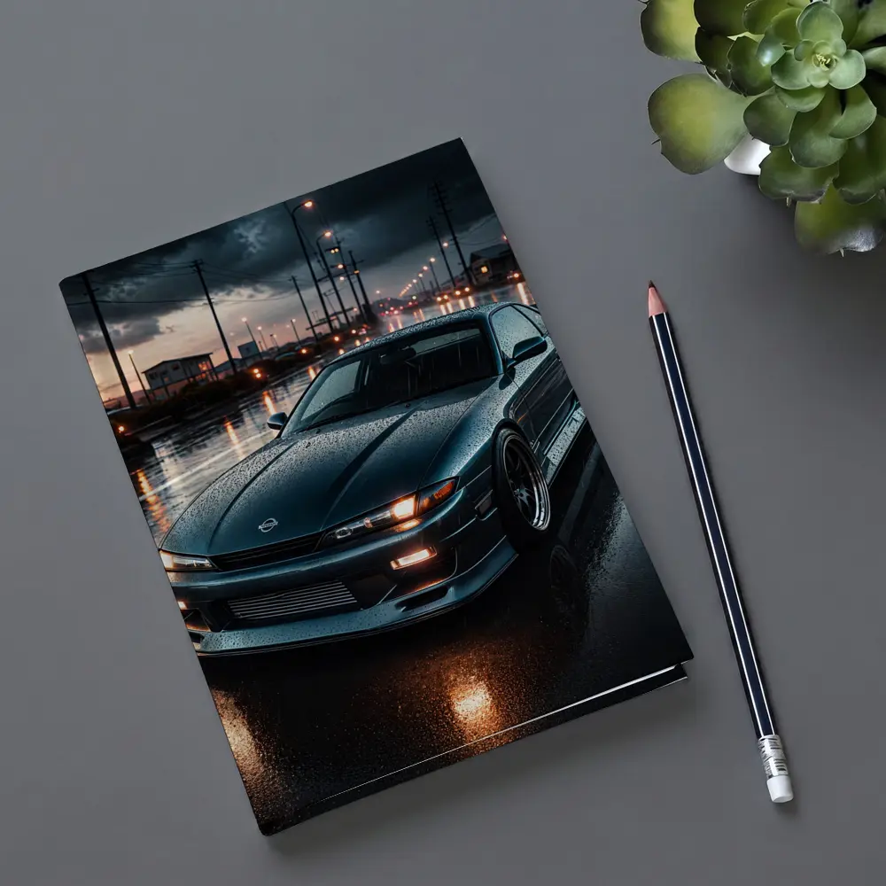 Nissan Silvia S13 Wet Street Night – Notebooks