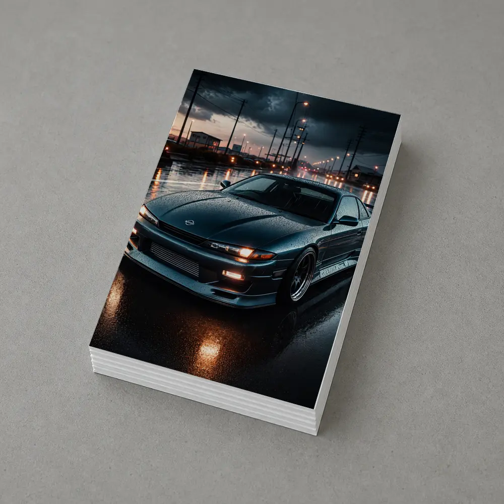 Nissan Silvia S13 Wet Street Night – Postcards