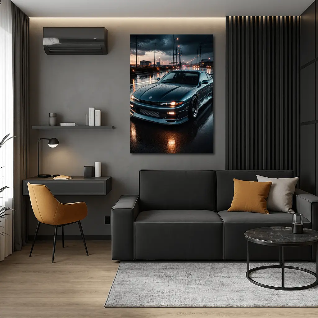 Nissan Silvia S13 Wet Street Night – Wall Art