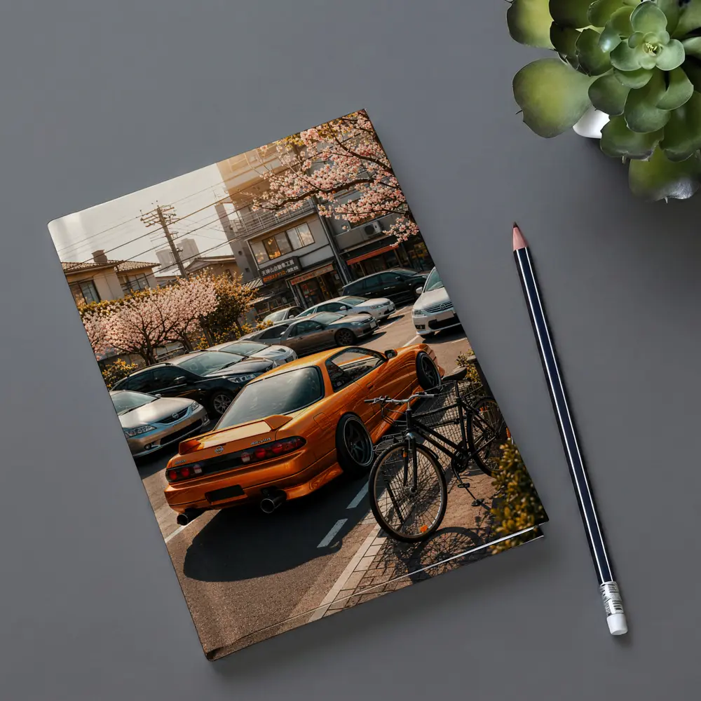 Nissan Silvia Orange JDM Japan Street Scene – Notebooks