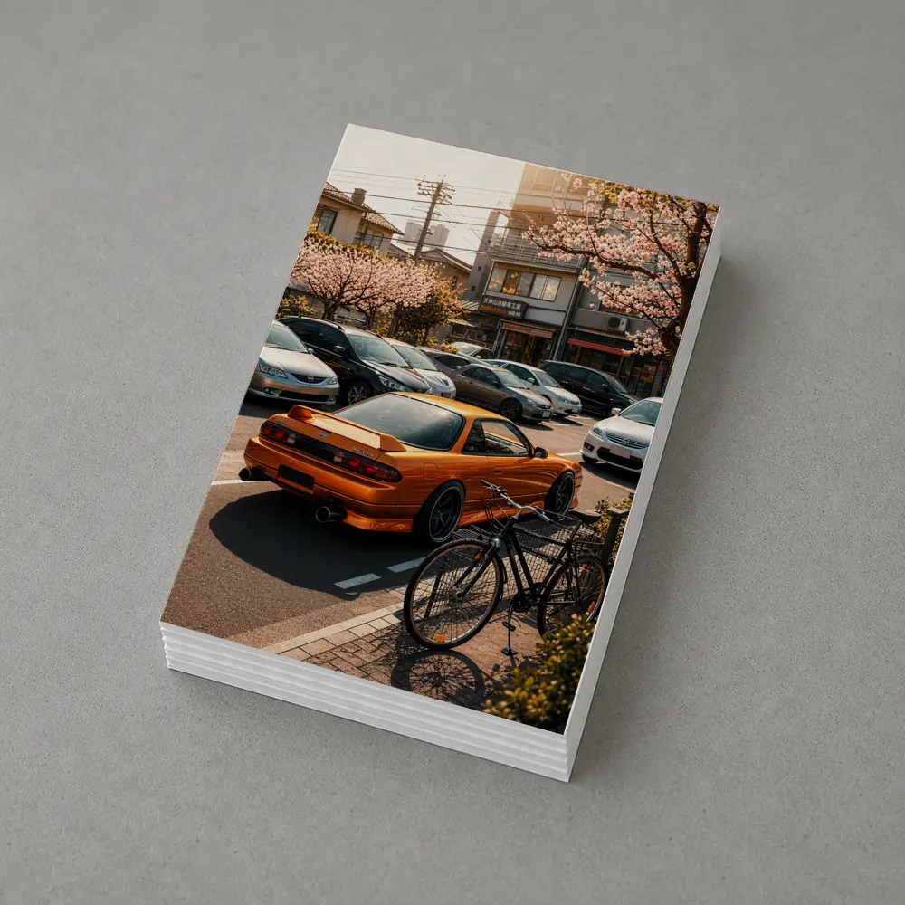 Nissan Silvia Orange JDM Japan Street Scene – Postcards