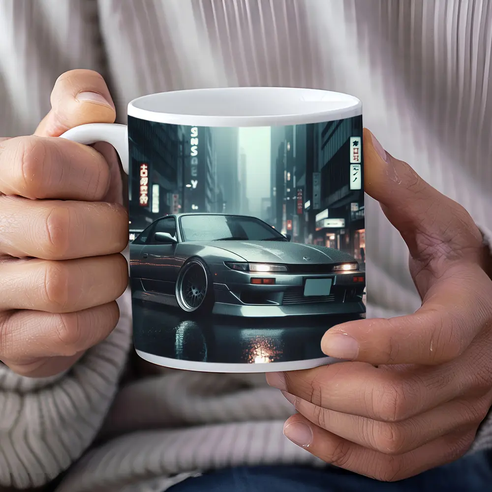 Nissan Silvia S13 Rainy City Street – Mugs