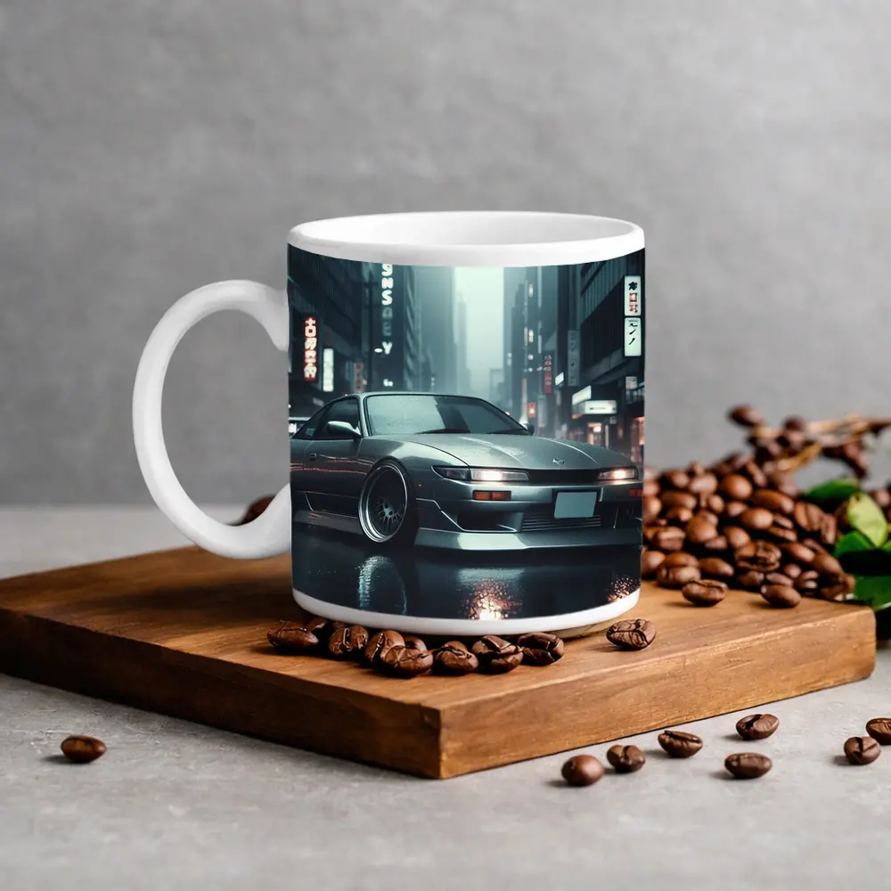 Nissan Silvia S13 Rainy City Street – Mugs