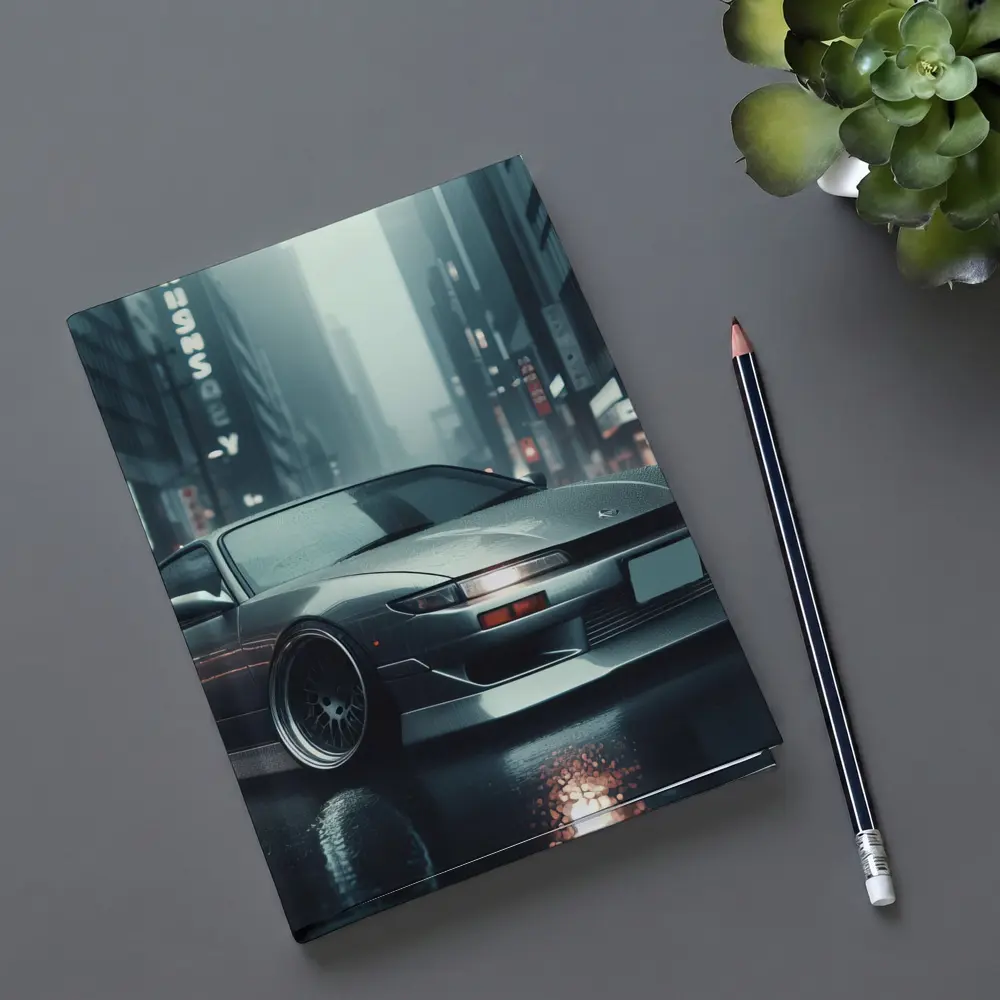 Nissan Silvia S13 Rainy City Street – Notebooks