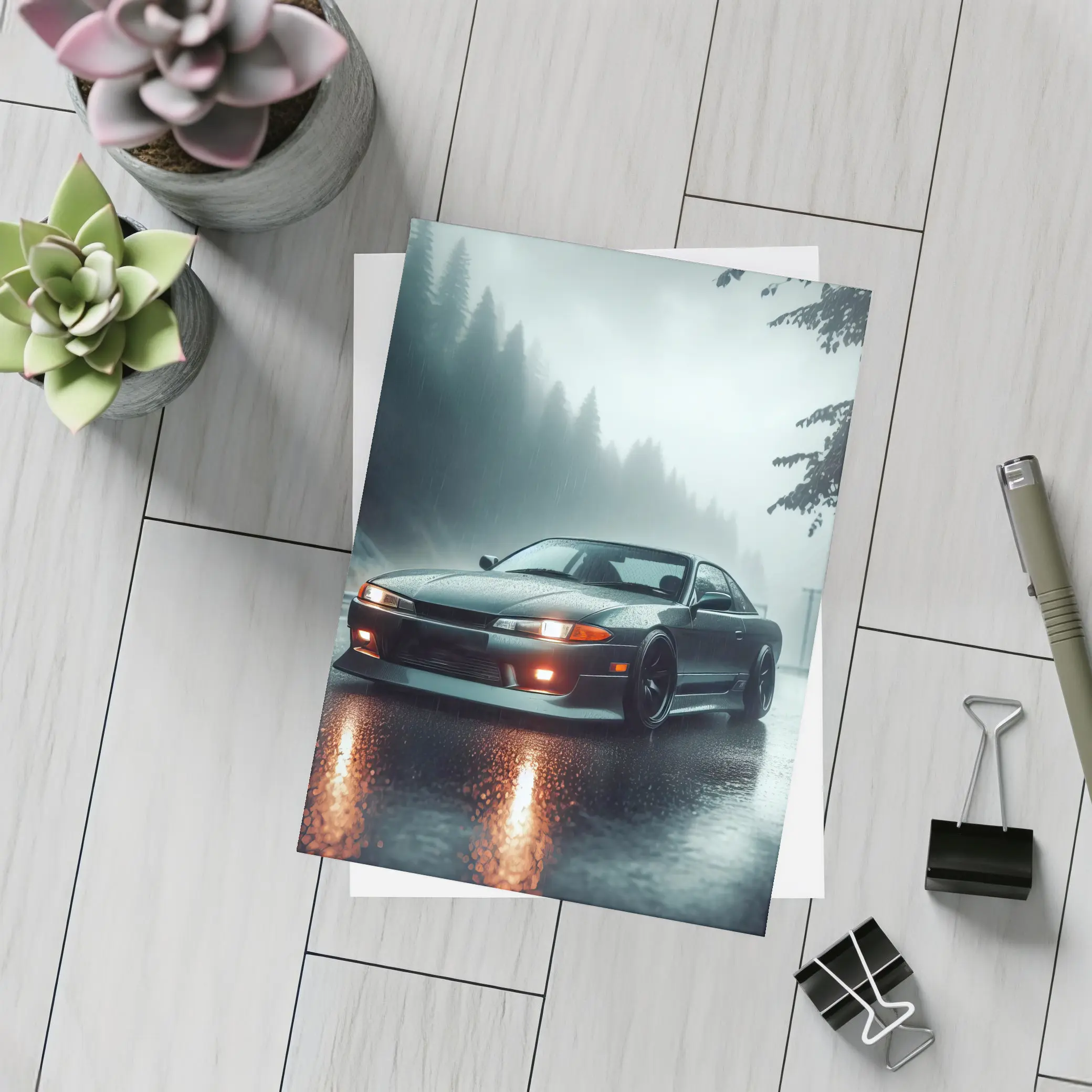 Nissan Silvia S13 Rainy Forest Road – Postcards