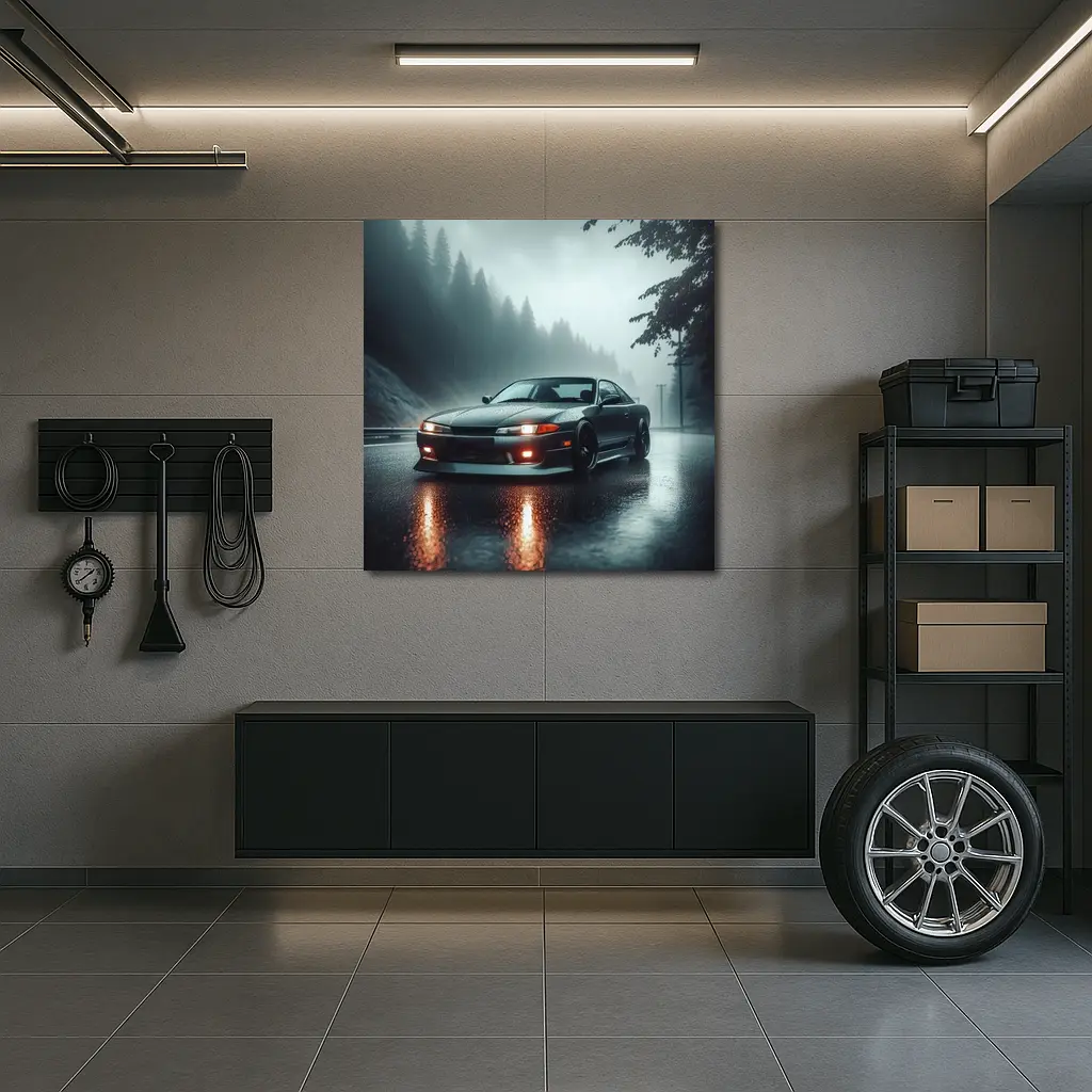 Nissan Silvia S13 Rainy Forest Road – Wall Art