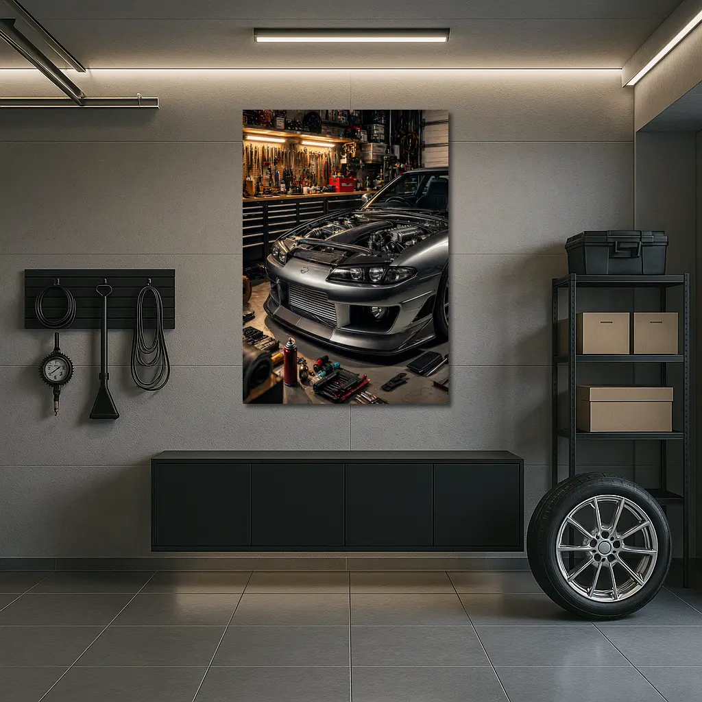 Nissan Silvia S14 Open Hood Garage – Wall Art