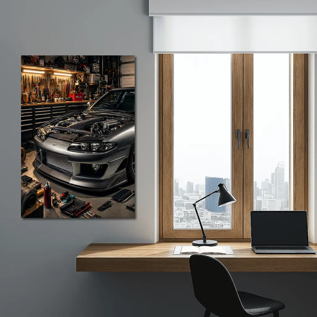 Nissan Silvia S14 Open Hood Garage – Wall Art