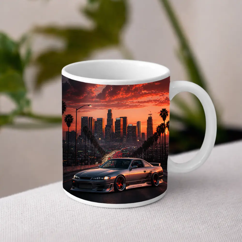 Nissan Silvia S14 Los Angeles Sunset Skyline – Mugs