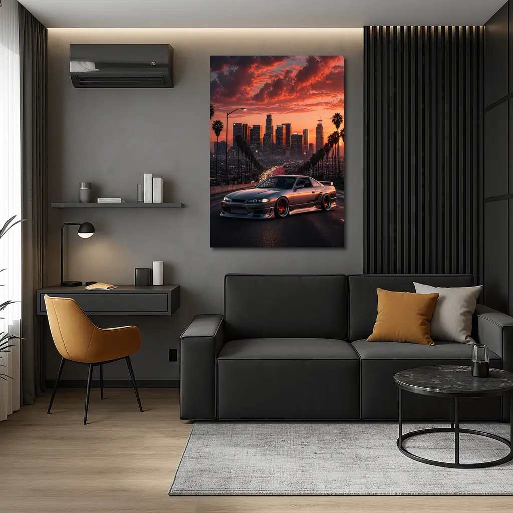Nissan Silvia S14 Los Angeles Sunset Skyline – Wall Art