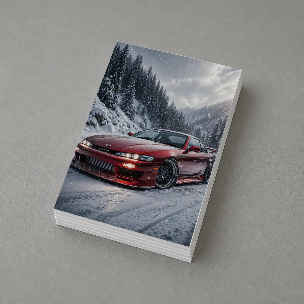 Nissan Silvia S14 Red Snow Forest – Postcards